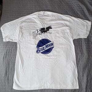 Blue Moon Beer Promotional Tee Cow Jumping Over The Moon Size XL 100% Cotton
